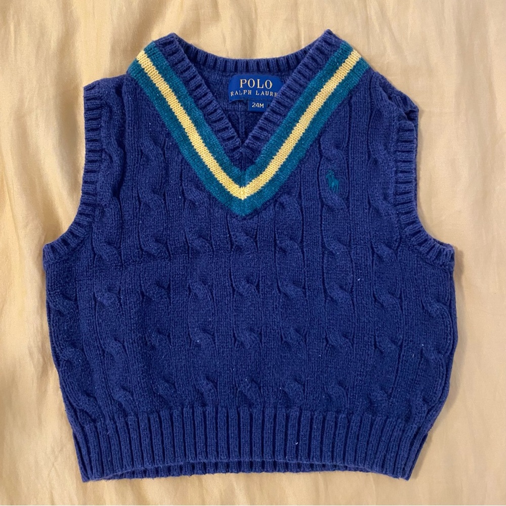 Polo Ralph Lauren Blue Cable Knit Vest